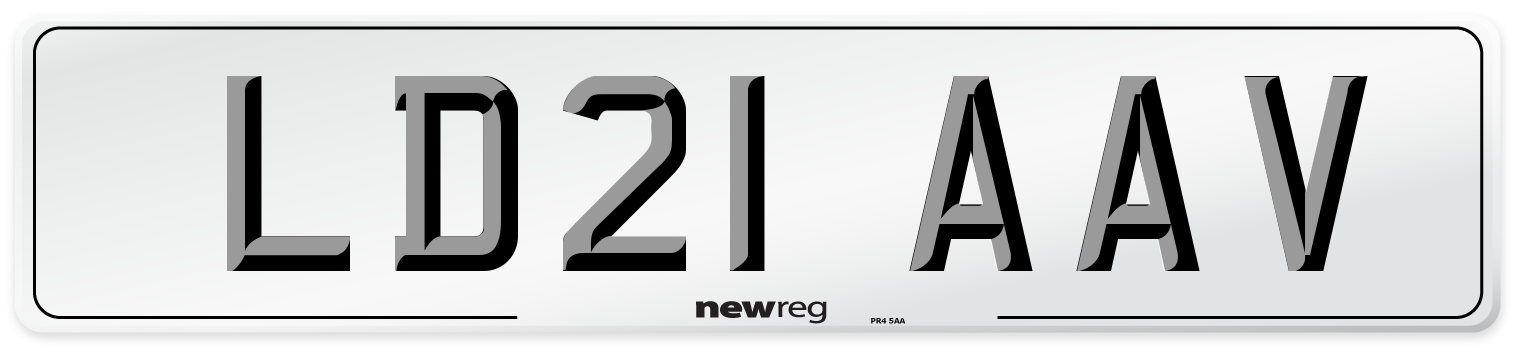 LD21 AAV Number Plate from New Reg